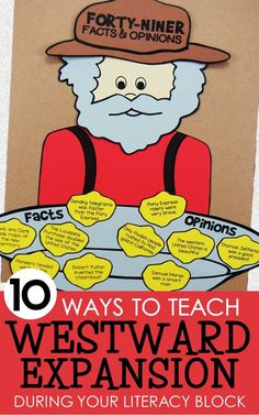 a poster with the words 10 ways to teach westward extension during your library block