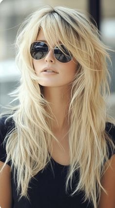 Blonde Shag, Voluminous Layers, Shaggy Long Hair, Long Shag, Fine Straight Hair, Layered Haircuts For Medium Hair, Shag Haircuts, Subtle Highlights, Shag Hairstyles