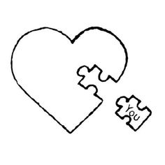 a heart shaped puzzle piece with the word i love you written on it and missing two pieces