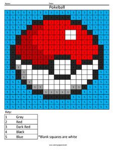 an image of a pixel art project with the words pokeball on it and a red mushroom