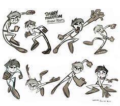 some cartoon character poses and expressions for the animated film, jimmy frisby's