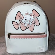 New Adorable. Pink Bows Are Velvet. Nightmare Before Christmas Backpack, Aristocats Marie, Loungefly Mini Backpack, Stitch Backpack, Loungefly Backpack, The Aristocats, Marie Aristocats, Loungefly Bag, Disney Moana