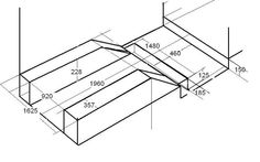 the drawing shows an angled section with measurements