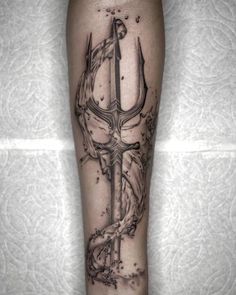 Water Tattoo Design, Greek Tattoo Ideas, Hercules Tattoo, Nautical Tattoo Sleeve, Greek Tattoo, Poseidon Trident