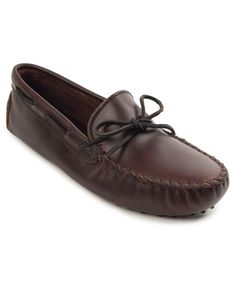 in stock Brown Moc Toe Moccasins For Fall, Casual Brown Plain Toe Moccasins, Brown Plain Toe Casual Moccasins, Casual Brown Moccasins With Leather Sole, Brown Plain Toe Moccasins For Fall, Brown Moc Toe Moccasins With Rubber Sole, Dark Brown, Pick Up, In Store