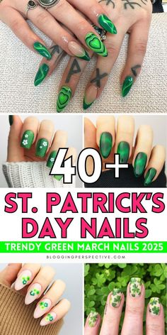 These green nails are perfect for adding flair to your festive look! Featuring green nail designs and St Patricks day nail art, this collection is ideal for st patrick’s day nails. Plan your March nails 2025 with bold green nail art and playful st patricks day nails designs. Check out the blog for all the best st patrick's nail ideas and st patricks day nails ideas! St Patricks Nail Designs, Nail Art Vert, St Patrick Day Nails Acrylic, Shamrock Nails, Irish Nails, Sant Patrick, Saint Patrick Nail, St Patrick's Day Nails, March Nails