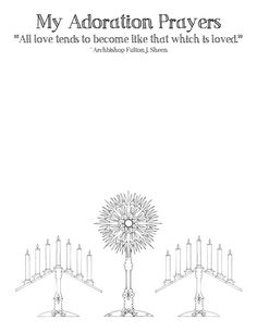 the cover for my adoration prayers, which includes candles and an image of a dandelion