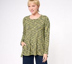 Paired with your favorite jeans or dressed up with statement jewelry, this Henley-style long sleeve will be your go-to. From LOGO by Lori Goldstein®. Lori Goldstein, Favorite Jeans, Statement Jewelry, Scoop Neck, Top Blouse, Dress Up, Tops & Tees, ? Logo, Long Sleeve