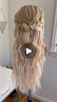 Hair Ideas For Wedding Guest Braids, Mom Prom Hairstyles, Easy Bridesmaid Hairstyles Half Up Half Down, Front Dutch Braid Hairstyles, Prom Hairstyles For Dark Hair, Half Way Up Half Way Down Hairstyles, Twisty Half Up Half Down, Braided Hair Down Hairstyles, Simple Formal Hairstyles For Long Hair