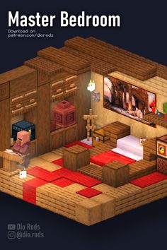 an image of a bedroom in minecraft