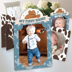 My First Rodeo Paper Photo Frames includes a set of 12 picture frames with stand that are suitable for 4x6 photographs. Six vertical frames come with a rounded shaped top and the other six frames come in a standard rectangular shape that can be displayed horizontally or vertically. Decorative Display: Show off your guest of honor's photos with the My First Rodeo paper frames. Paper photo frames are perfect for displaying pictures on bookshelves, welcome tables, tablescape centerpieces, and firep Cowboy Party Centerpiece, Cowboy 1st Birthday Party, Candy Guessing Game, My First Rodeo, Girl Bday Party, Rodeo Birthday, Paper Streamers, How To Make Banners, First Rodeo