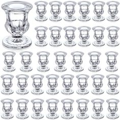 PRICES MAY VARY. Package Contents: you will receive 36 pieces of clear tea light candle holders in bulk, with smooth surface, no air bubbles and bumps, and the thickened cup body and secure packaging to keep them away from cracking; Enough quantity for your daily use and replacement Classic Taper Candle Holders: our classic glass votive bulk can be applied as a centerpiece for your home decor, birthday party or wedding decor for everyday use; It has a beautiful look that works well with differen Glass Candle Sticks, Colored Taper Candles, Clear Candle Holders, Christmas Party Table, Clear Candles, Party Table Centerpieces, Wedding Products, Flameless Led Candles, Glass Candlestick Holders