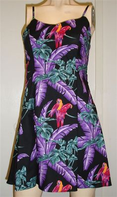 PF #170 Slip Dress [Jungle Bird/Black] - Short　Dresses - Hawaiian Dresses | AlohaOutlet SelectShop Jungle Bird, Aloha Dress, Hawaii Usa, Paradise Found, Hawaiian Outfit, Cool Hawaiian Shirts, Hawaiian Dress, Long Bridesmaid Dresses, Princess Seam