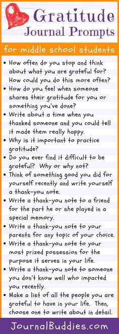 an orange and white poster with the words, gratitude journal for middle - school students