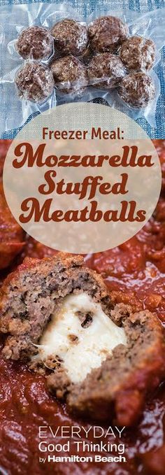 freezer meal with meatballs and cheese in the middle