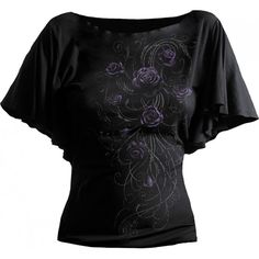 Entwined boatneck gothic women's top Bat Sleeve Top, Angel Clothing, Tattoo Clothing, Bat Sleeve