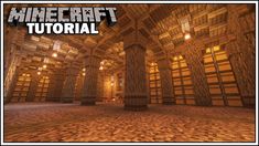 a large room with columns and windows in minecraft