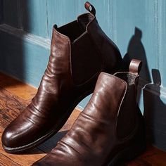 Men's Handmade Genuine Leather Chelsea Boots, Brown / US8.5(42) Masculine Leather Chelsea Boots With Round Toe, Masculine Brown Chelsea Boots With Round Toe, Masculine Brown Chelsea Ankle Boots, Mens Short Boots, Black Chelsea Boots, Leather Chelsea Boots, Fall Jackets, Off Black, Friday Sale