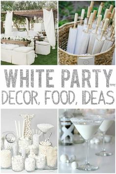 white party decor ideas with text overlay