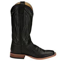 Dressed in midnight black for every day or even the most polished occasion, the Sealy 13 inch pull on boot from the Tony Lama 1911 collection offers a sleek silhouette with good looks from every point of view. Exotic stitching provides signature detailing on the shaft, and the channel square toe makes a modern statement. The builtin cushioned comfort insole supports and cushions the foot, while the 1.25 inch western walking heel offers a refined look. $254.95 Tony Lama Boots, Square Toe Cowboy Boots, Boots Mid Calf, Western Boots For Men, Men In Heels, Tony Lama, Waterproof Winter Boots, Mens Cowboy Boots, Western Boots Women