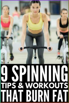 4 Indoor Bike Workout Routines for Weight Loss | If you’re looking for a fat burning spin class you can do at home or at the gym, we’re sharing 4 of our favorites which include interval training, endurance, and speed work. We’re also explaining why indoor cycling is such a great exercise for weight loss and injury prevention, as well as our favorite products to take your spinning sessions from good to great! #spinworkout #bikeworkout Spin Routines, Stationary Bike Workout, Spin Bike Workouts, Indoor Bike Workouts, Spinning Workout, Indoor Bike, Spin Class, Indoor Cycling, Cycling Workout