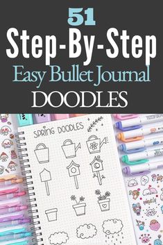 Bullet Journal Doodles Ideas, Easy Bullet Journal Doodles, Plant Doodles, Doodles Easy, Doodles Ideas, Doodle Art For Beginners, Plant Doodle, Planner Doodles, Food Flowers