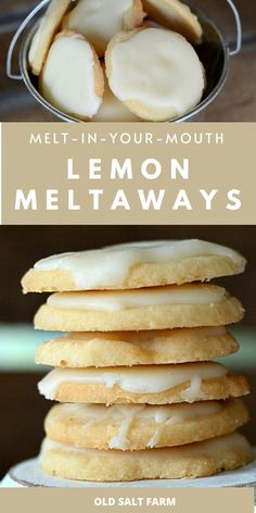 lemon mellows are stacked on top of each other