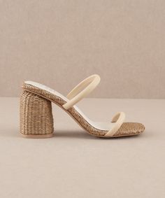 DESCRIPTION The perfect rattan heel for all occasions MATERIALS Upper Material: Man-Made Upper Insole Material: Man-Made Insole Sole or Heel Material: Rattan Heel DETAILS Heel Height: 3 The Front Platform:0.25" Types of Closures: Slip On Bottom of the Sole: 5.25" Shuffle Cutouts, Summer Bride, Food Babe, Beautiful Heels, Mini Cheesecakes, Wrap Heels, Bridesmaid Outfit, Aesthetic Shoes, Basket Weave