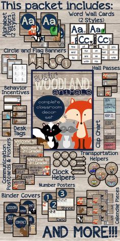 an animal themed poster with words, numbers and pictures to describe the animals in their habitat