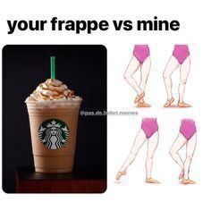 the instructions for how to draw legs and leggings with starbucks frappe