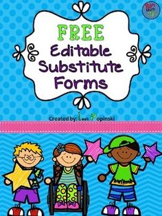 a book with three children in wheelchairs and the title free editable subsite forms