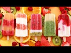 fruit pops are arranged on top of each other