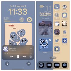 an iphone screen with two different icons on it