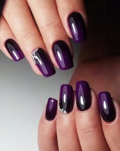 Dark purple nail designs are becoming increasingly popular among women, thanks to their elegant and sophisticated appearance. Check 2024 Trends with Nailkicks. Hombre Nails Black And Purple, Dark Plum Ombre Nails, Purple Nails For Bride, Black And Purple Ombre Nails Halloween, Purple And Silver Nail Art, Purple And Black Nails Designs Short, Dark Purple Gel Nails Ideas, Black And Plum Nails, Dark Purple Nails Ombre