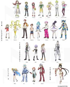 an image of anime characters in different poses