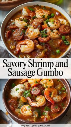 savory shrimp and sausage gumbo in a bowl