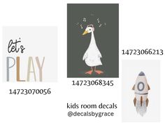 an advertisement for children's room decor with pictures of animals and words on it