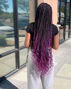 Purple Box Braids, Colored Box Braids, Purple Braids, Big Box Braids Hairstyles, Single Braids, Box Braids Hairstyles For Black Women, Braided Cornrow Hairstyles, Cute Box Braids Hairstyles, Protective Hairstyles Braids