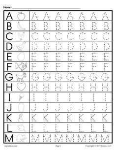 printable alphabet worksheet for kids