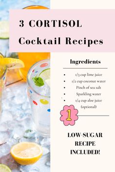 Illustrated image of a cortisol cocktail recipe, showcasing various cocktails and their ingredients. How To Naturally Lower Cortisol, Cortisol Face Remedies, Lower Cortisol Drink, Cortisol Reduction Diet Grocery Lists, Cortisol Drink Recipe, Cortisol Detox Drink, Cortisol Recipes, Cortisol Detox Diet, Cortisol Drink