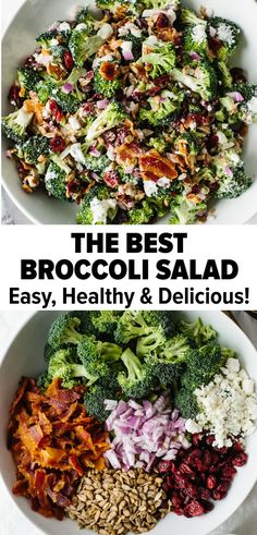 broccoli salad with bacon, healthy and delish