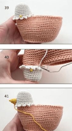 instructions to crochet a basket with flowers