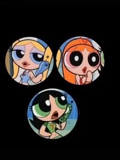 the powerpuff girls button set