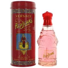 Launched by the design house of Gianni Versace in 1994, RED JEANS is classified as a sharp, floral fragrance. This feminine scent possesses a blend of jasmine, vanilla, musk, sandalwood and lily. It is recommended for casual wear. Size: 2.5 oz.  Color: Multicolor. Vanilla Musk, Yellow Jeans, First Perfume, Gold Peak Tea, Red Jeans, Womens Fragrances, New Fragrances, Gianni Versace, Floral Fragrance