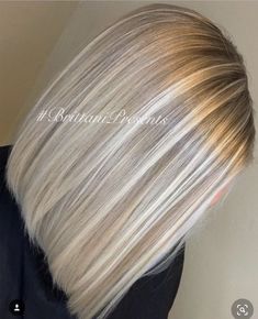 Ombre Bob, Cool Blonde Hair, Blonde Hair Looks, Blonde Hair With Highlights, Hair Color Highlights, Hair Shades, Hair Color And Cut