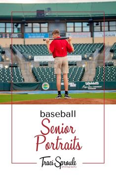 High School senior in red shirt and khaki shorts stands looking at home plate from the pitcher's mound. Senior Baseball Picture Ideas, Senior Year Memories, Senior Portrait Ideas, Baseball Pictures, Jupiter Florida, Home Plate, Baseball Stadium, Play Baseball, Sports Images