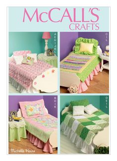 the instructions for making a doll's bed and table in one book, including pictures of