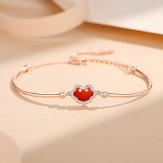 Fashion Element: Ruyi, Xiangyun Style: Chinese Style Bracelet Rose Gold, Red Agate, Chain Necklaces, Watch Necklace, Ring Bracelet, Earring Necklace, Chinese Style, Chains Necklace, Womens Necklaces