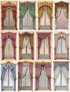 six different types of curtains and drapes