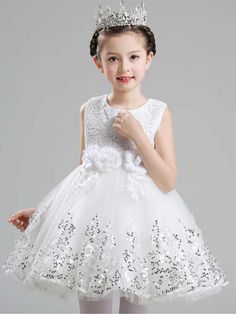 Girls Communion Dresses | Sleeveless Sequin Princess Communion Dress Elegant Tutu Dress With Floral Applique For Dress-up, Princess Style Dresses With Floral Applique For Pageants, Elegant Sleeveless Dress For Summer Pageant, Elegant Sleeveless Dress For Summer Pageants, Summer Ball Gown Dresses, Princess Ball Gown With Floral Applique For Dress-up, Elegant Sleeveless Dress For Pageant, Princess Style Sleeveless Wedding Dress, Princess Style Ball Gown With Floral Applique